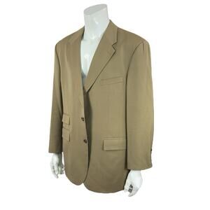 Lauren Ralph Lauren Sport Coat Jacket Men's 46 Tall Gold/Tan Wool 3-Button Front